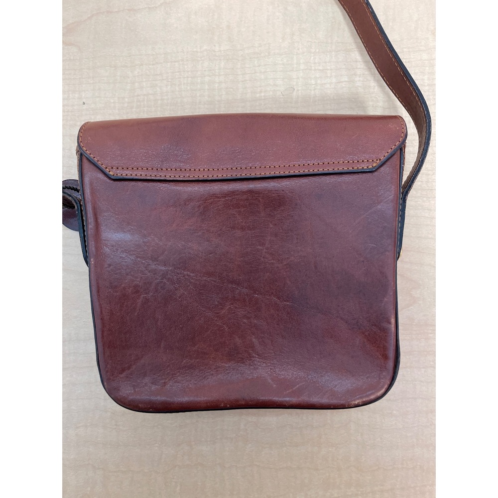 Oroton Vintage Brown Leather Crossbody Bag Made in Australia Gold Hardware
